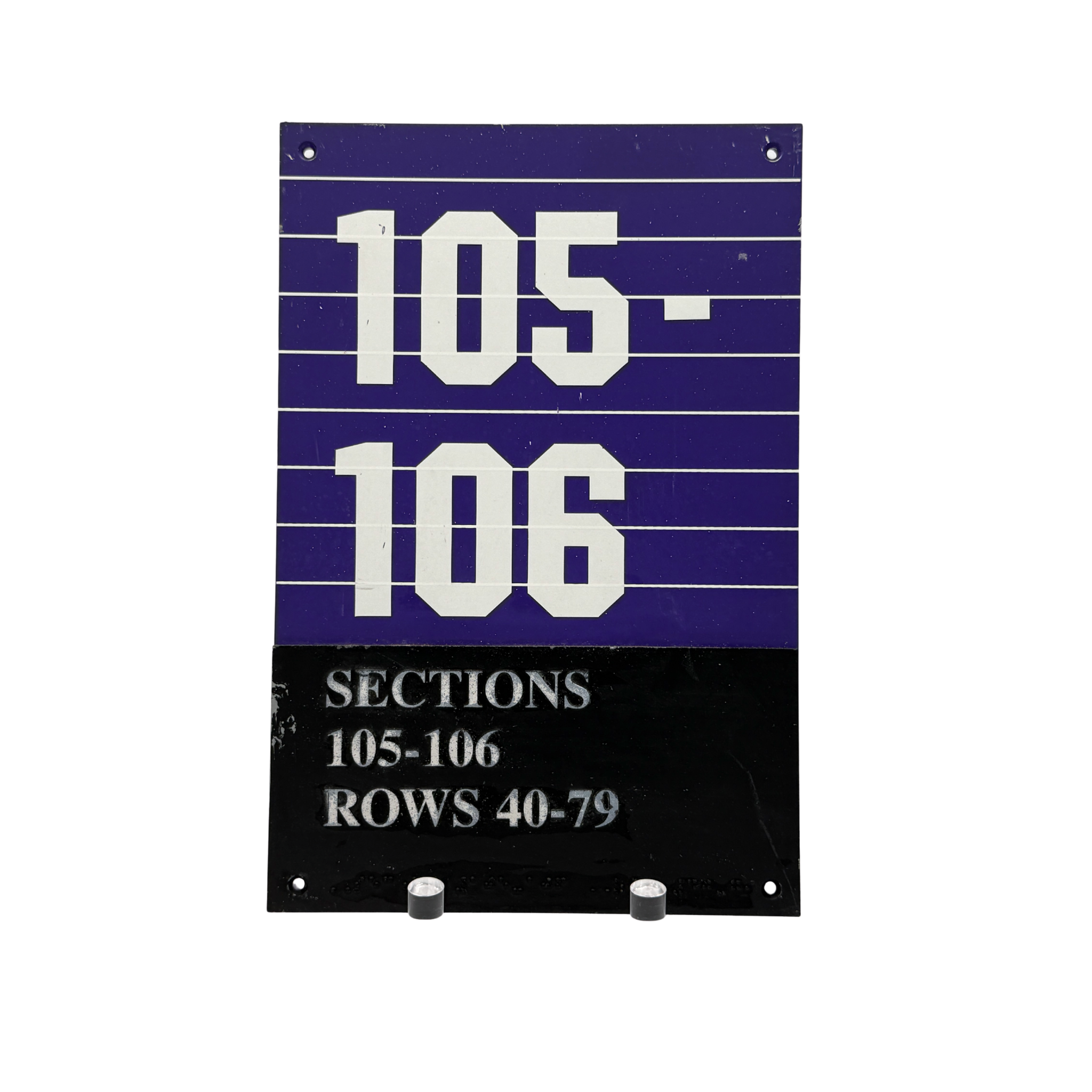 Small Wayfinding Section 105-106 Sign