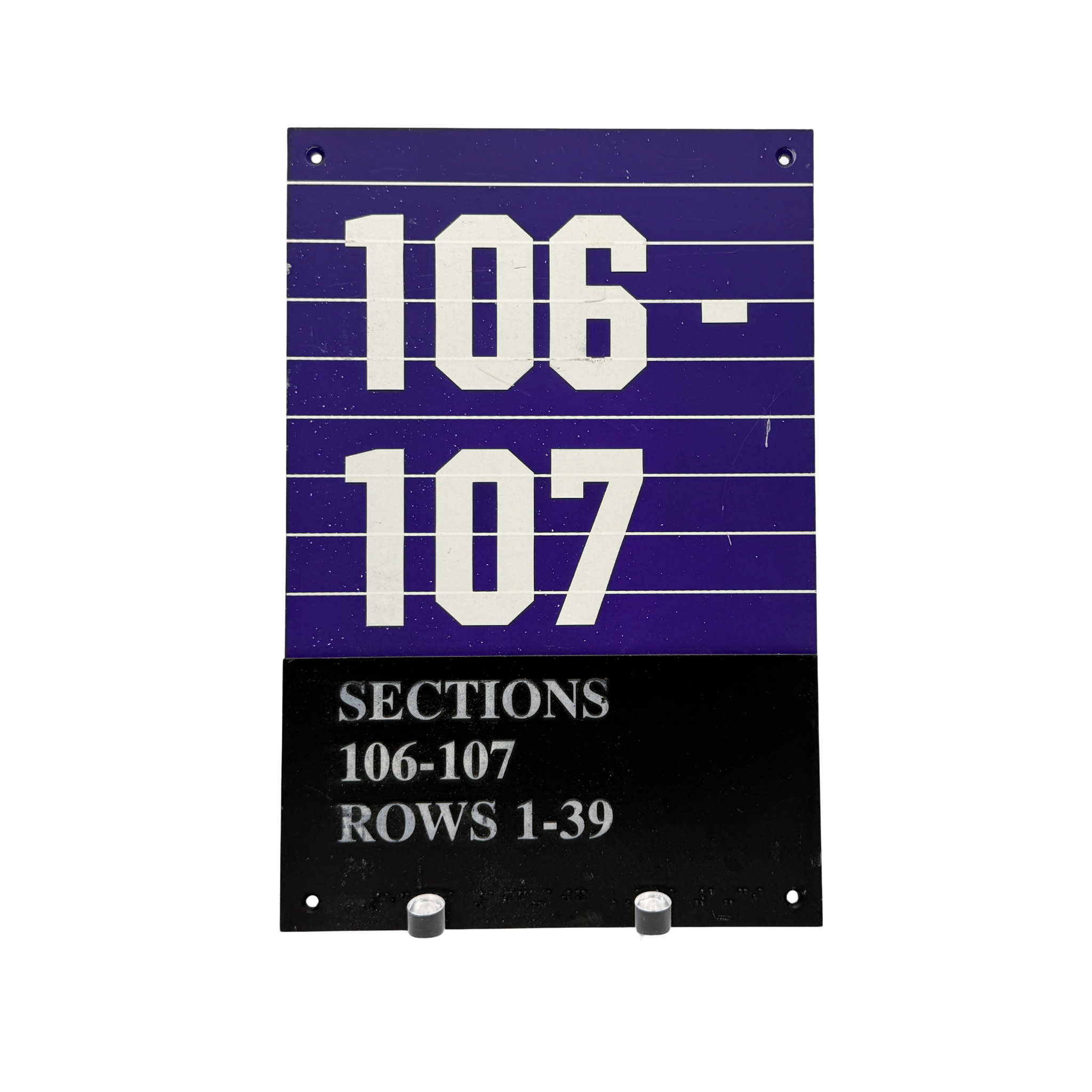 Small Wayfinding Section 106-107 Sign