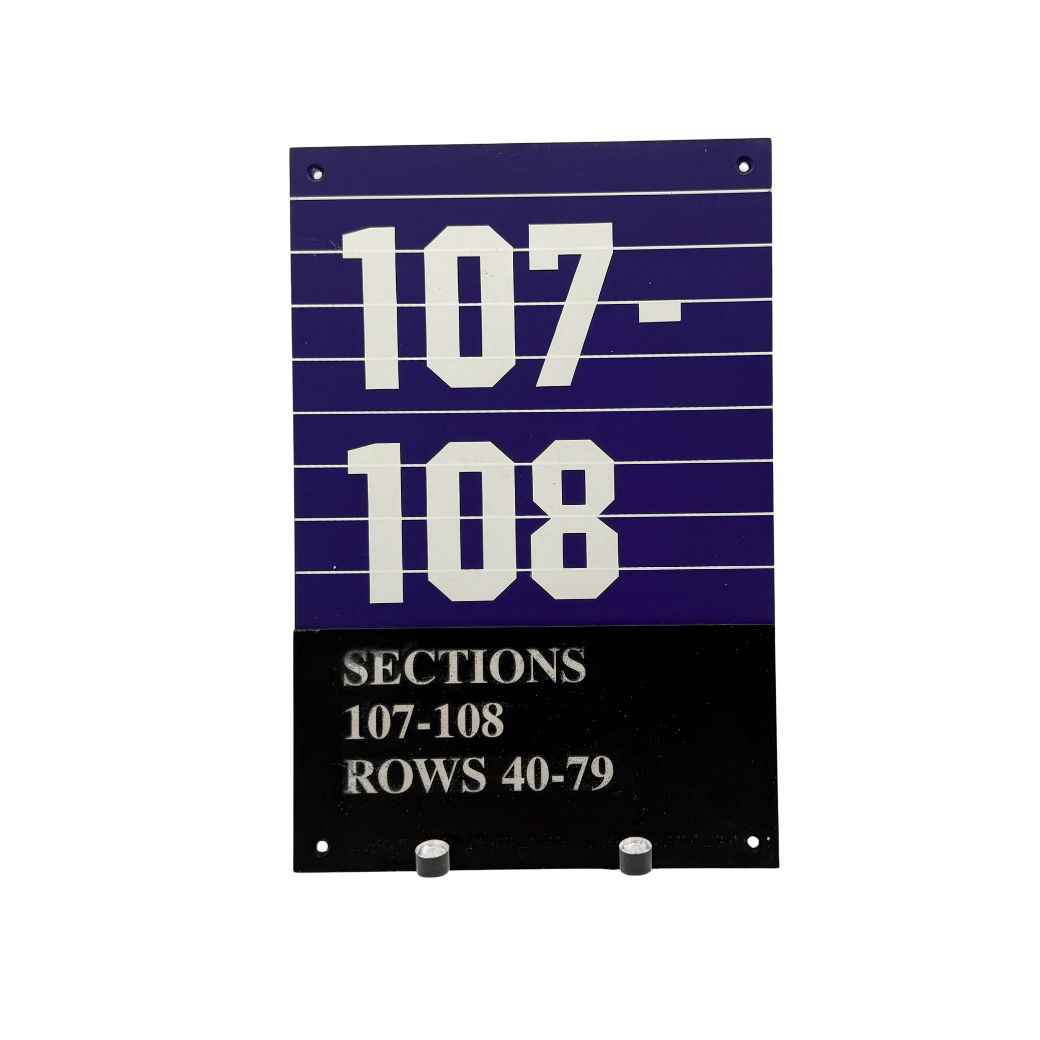 Small Wayfinding Section 107-108 Sign