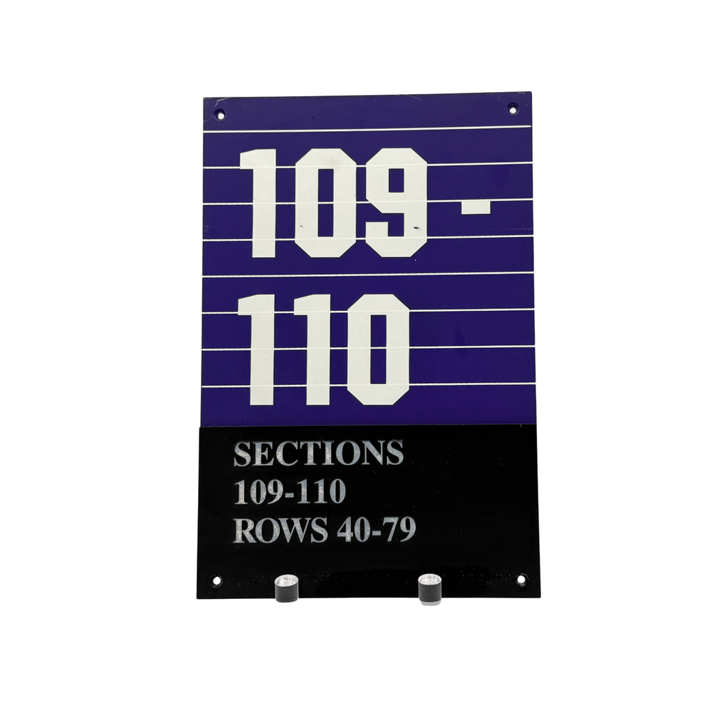Small Wayfinding Section 109-110 Sign