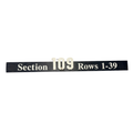 Overhead Section 109 Sign