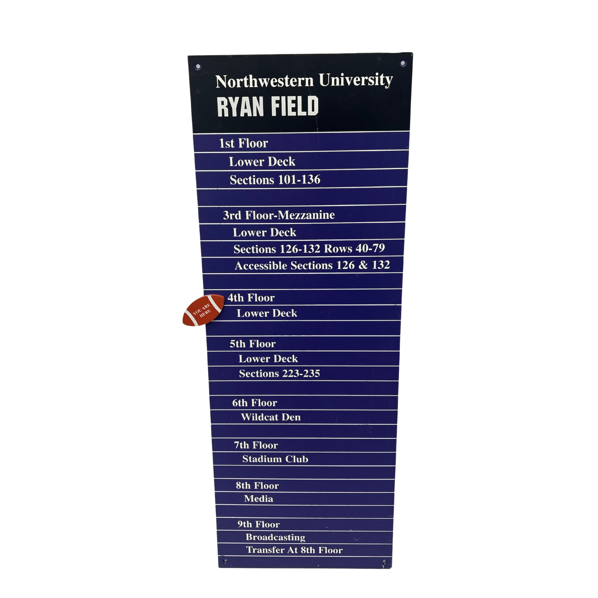 Ryan Field Elevator Directory Sign