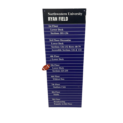 Auction Item: Ryan FIeld Elevator Directory Sign
