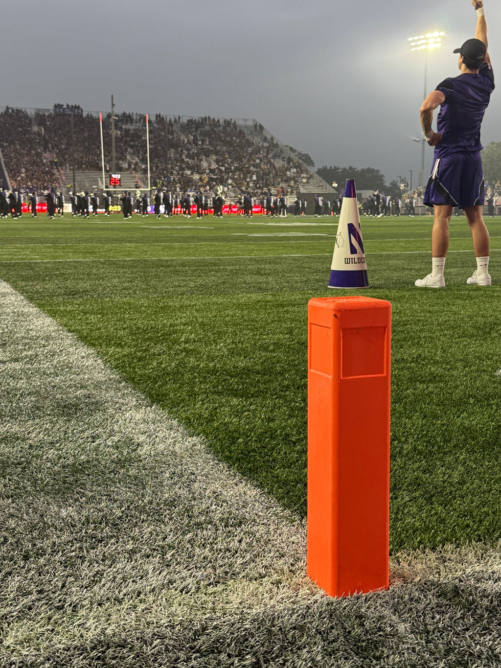 Coach Braun Autographed Game-Used Pylon - Final Game at Martin Stadium