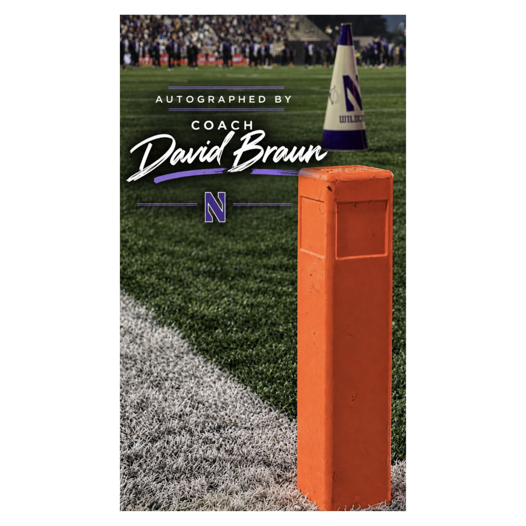 Coach Braun Autographed Game-Used Pylon - Final Game at Martin Stadium
